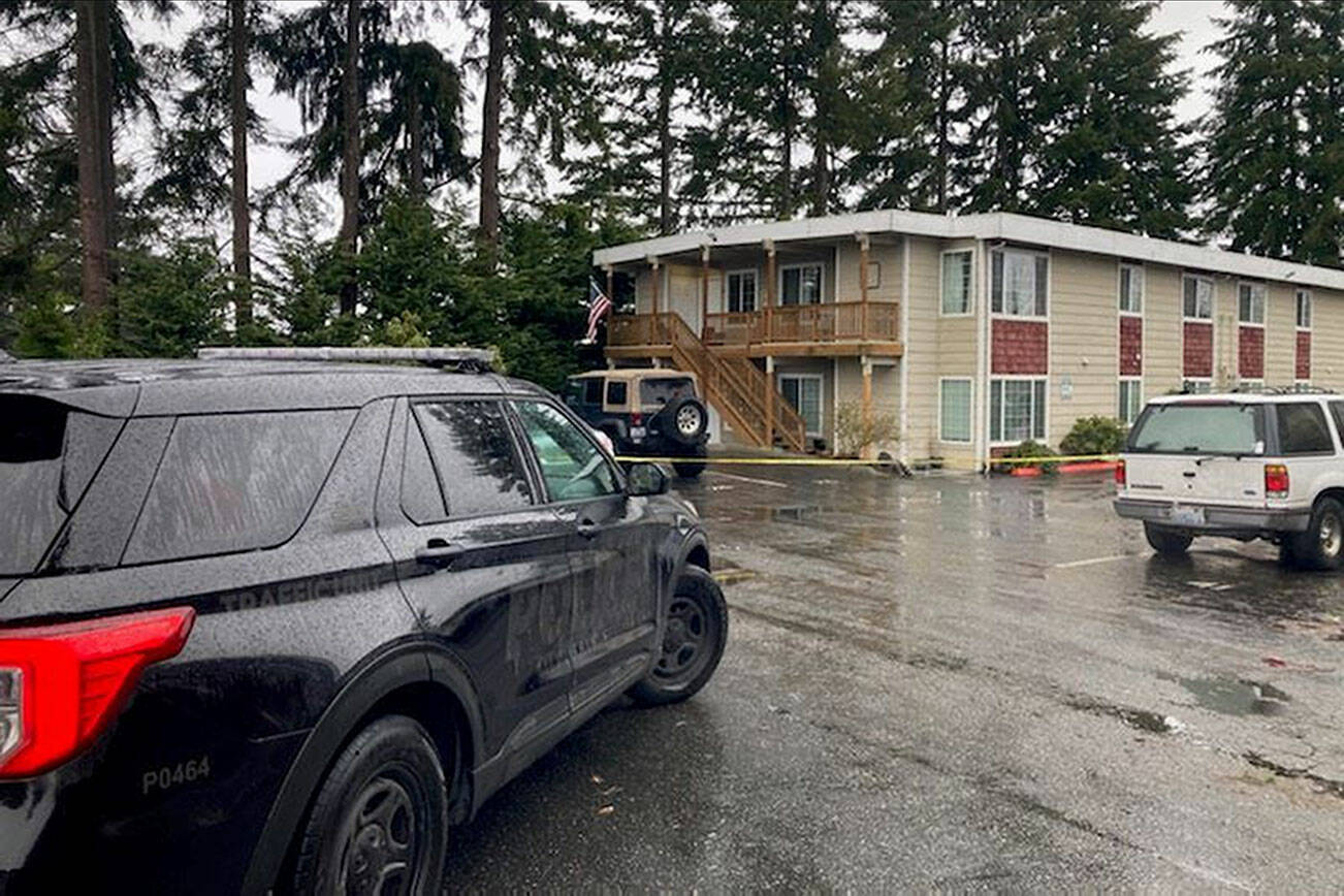 Officers were dispatched to a report of shots fired Thursday morning, March 2, 2023, at the Erwin Estates Apartment Complex in the 8200 block of 11th Dr W in Everett. (Everett Police Department)