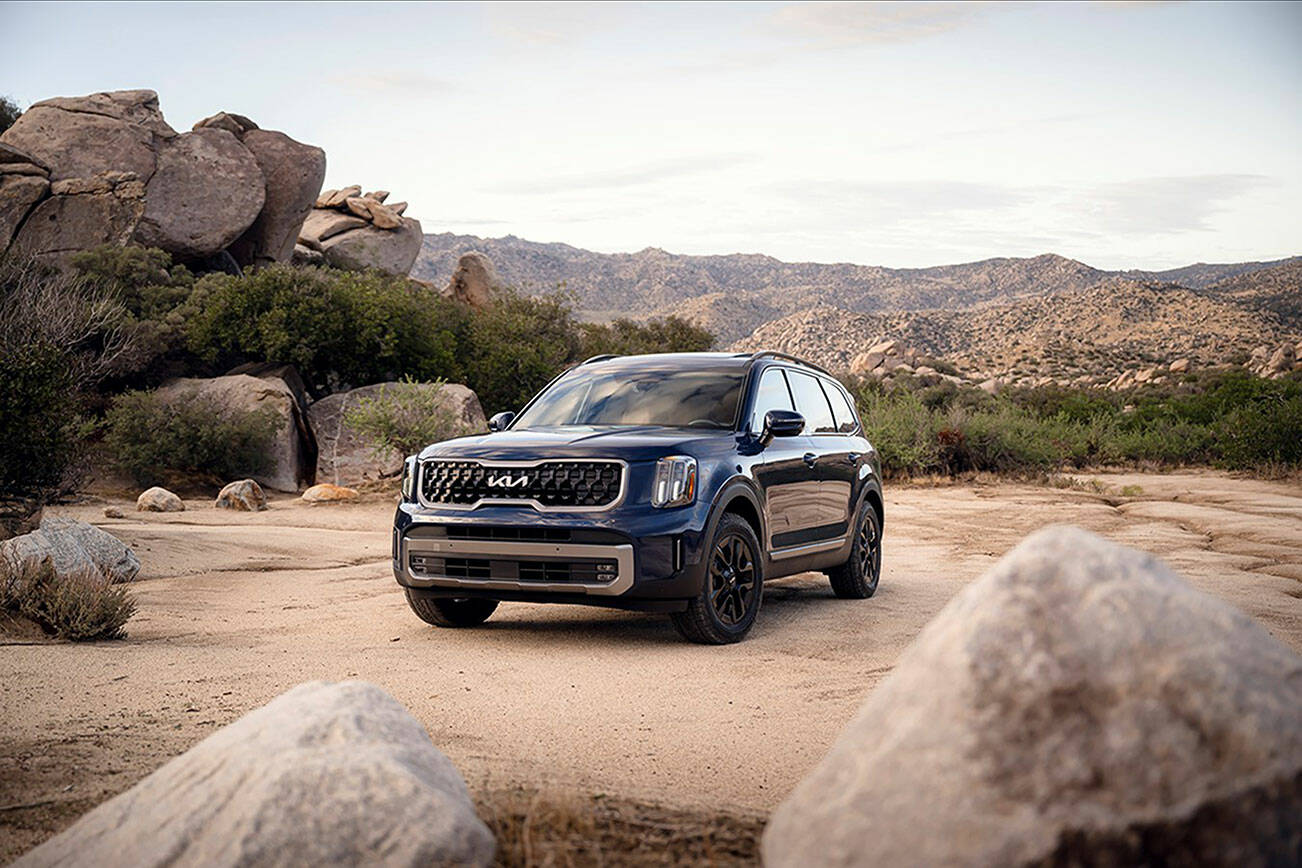 The face of Kia’s mid-size Telluride SUV is slightly restyled for 2023. (Kia)