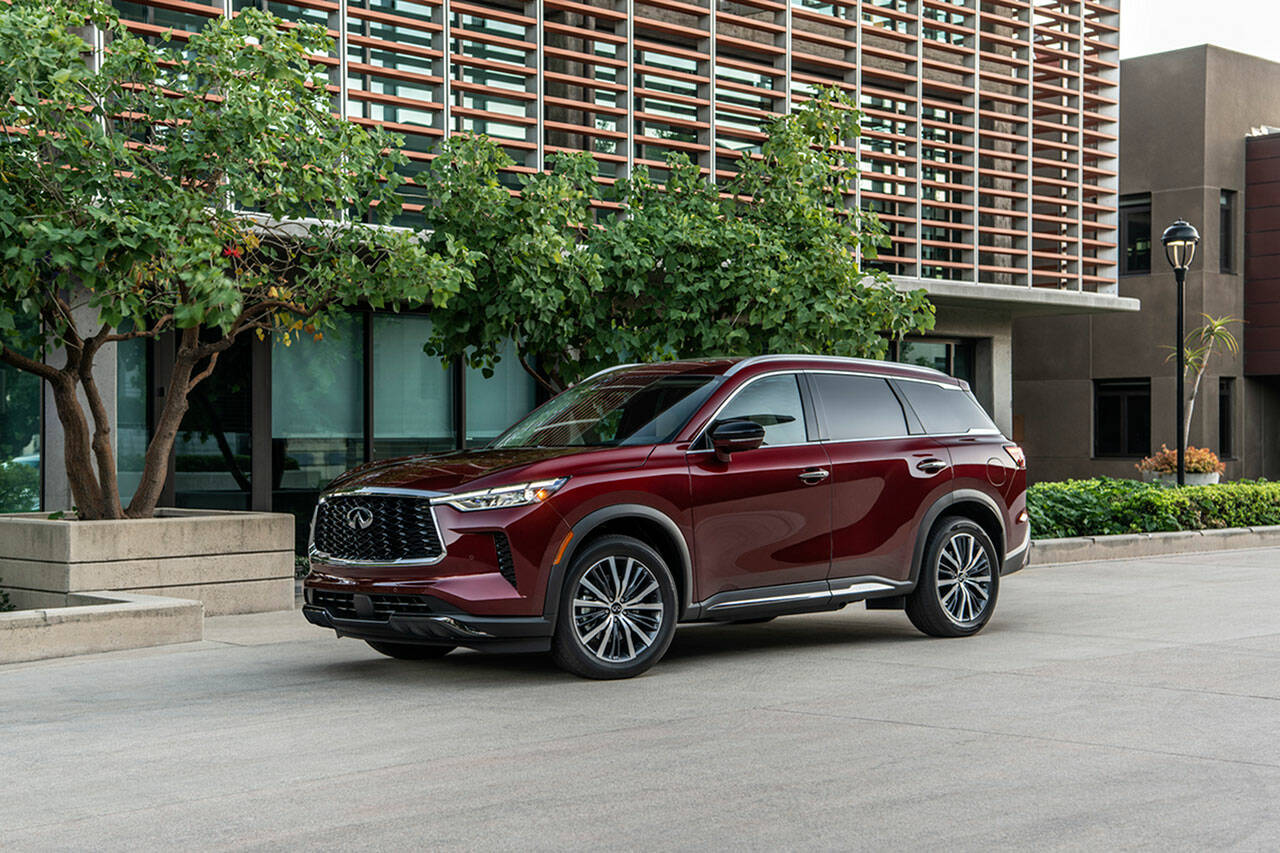 The 2023 Infiniti QX60 is powered by a V6 engine paired with a nine-speed automatic transmission. (Infiniti)