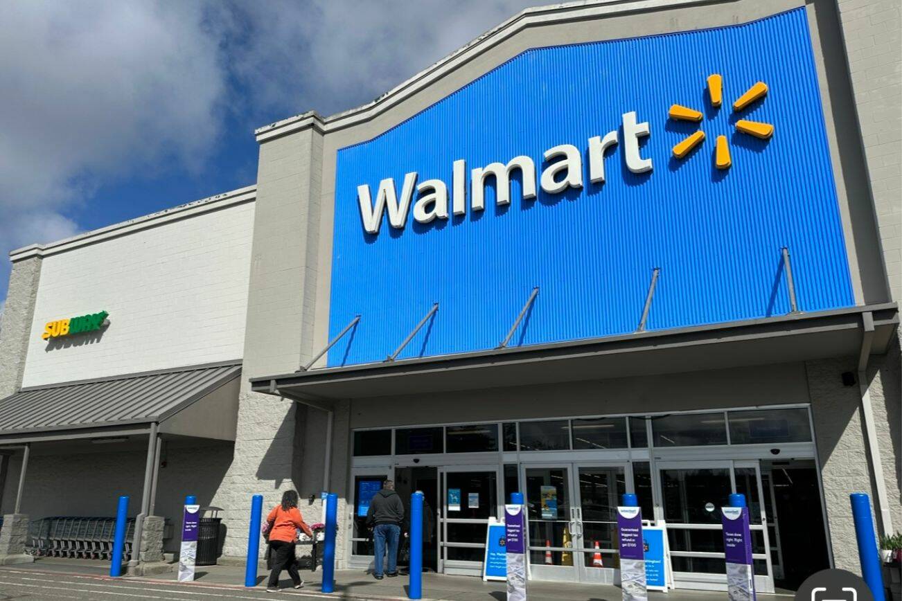 The Walmart Store on 11400 Highway 99 on March 21, 2023 in in Everett, Washington. The retail giant will close the store on April 21, 2023. (Janice Podsada / The Herald)