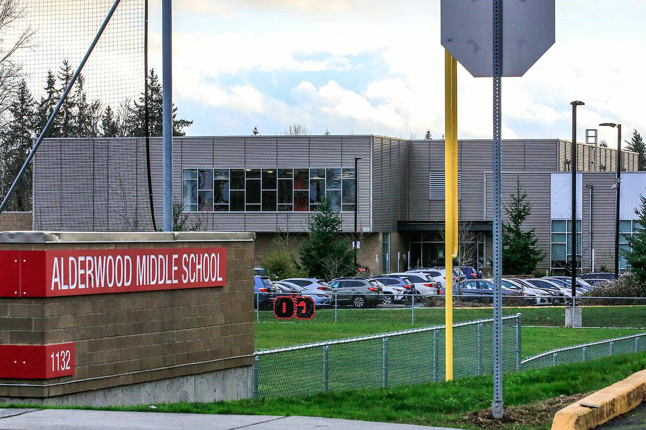 Alderwood Middle High School Wednesday afternoon on December 8, 2021. (Kevin Clark / The Herald)