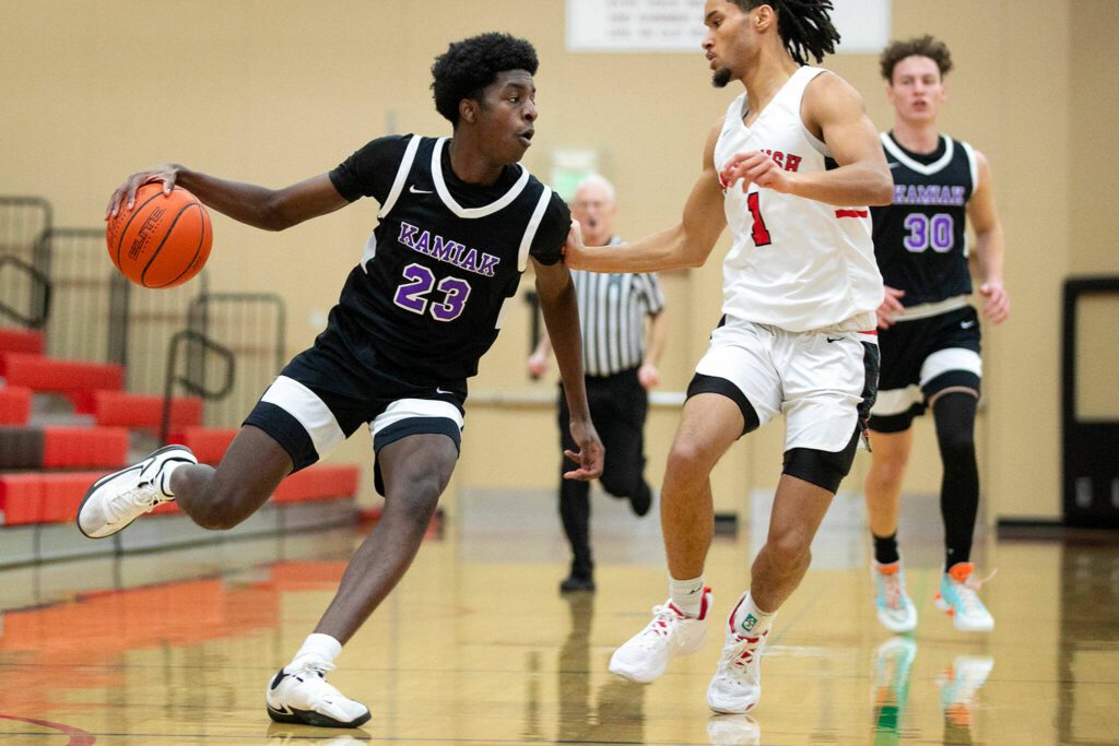 Kamiak’s Josiah Pierre. (Ryan Berry / The Herald)
