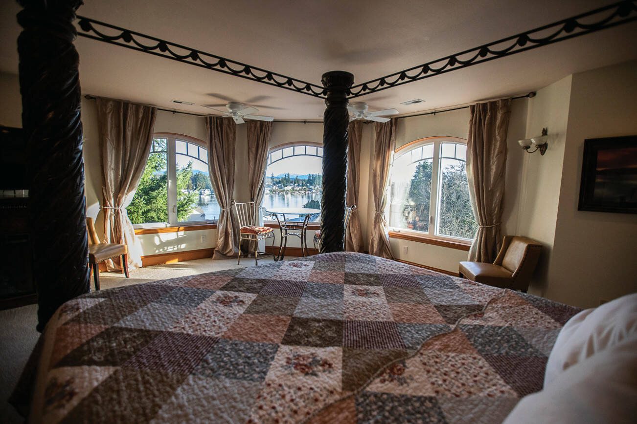 Most of the rooms boast views of Lake Stevens and the Cascade Range. (Olivia Vanni / The Herald)