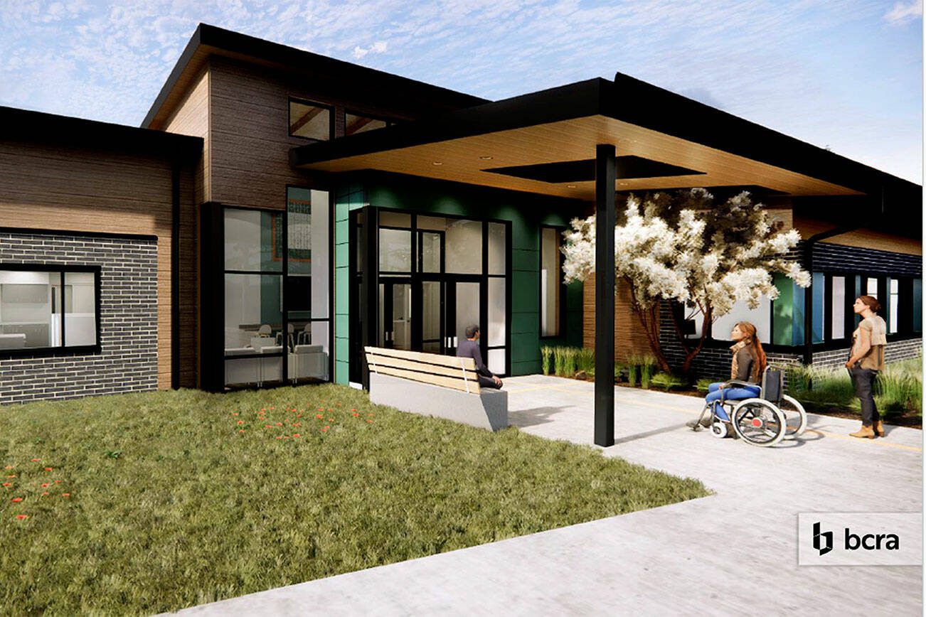 A drawing shows the proposed 32-bed mental health treatment center north of Stanwood. (Washington State Health Care Authority)