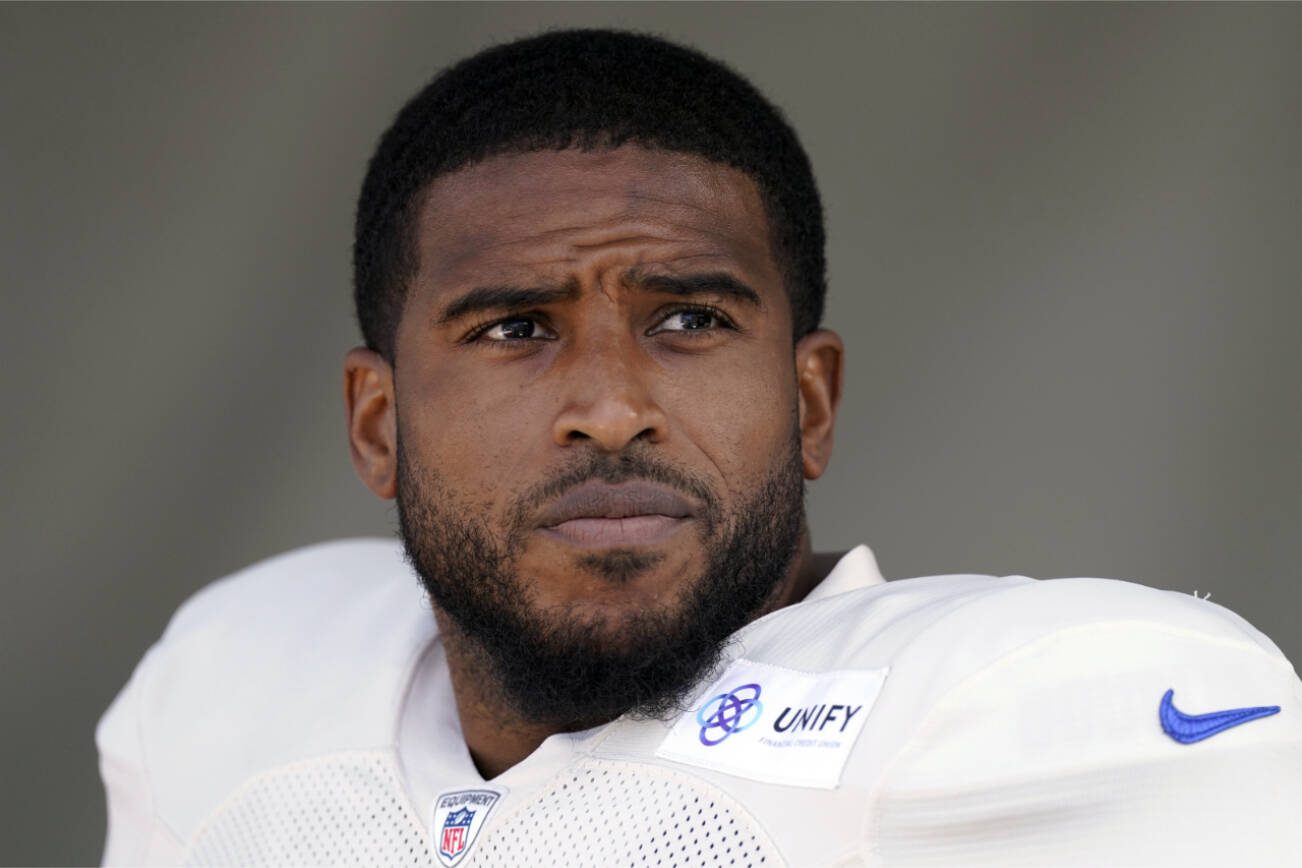 Los Angeles Rams linebacker Bobby Wagner is seen during an NFL football practice Saturday, July 30, 2022, in Irvine, Calif. (AP Photo/Mark J. Terrill)