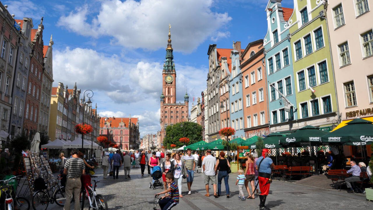 Gorgeous facades line Gdansk’s main drag, echoing the city’s historic importance.