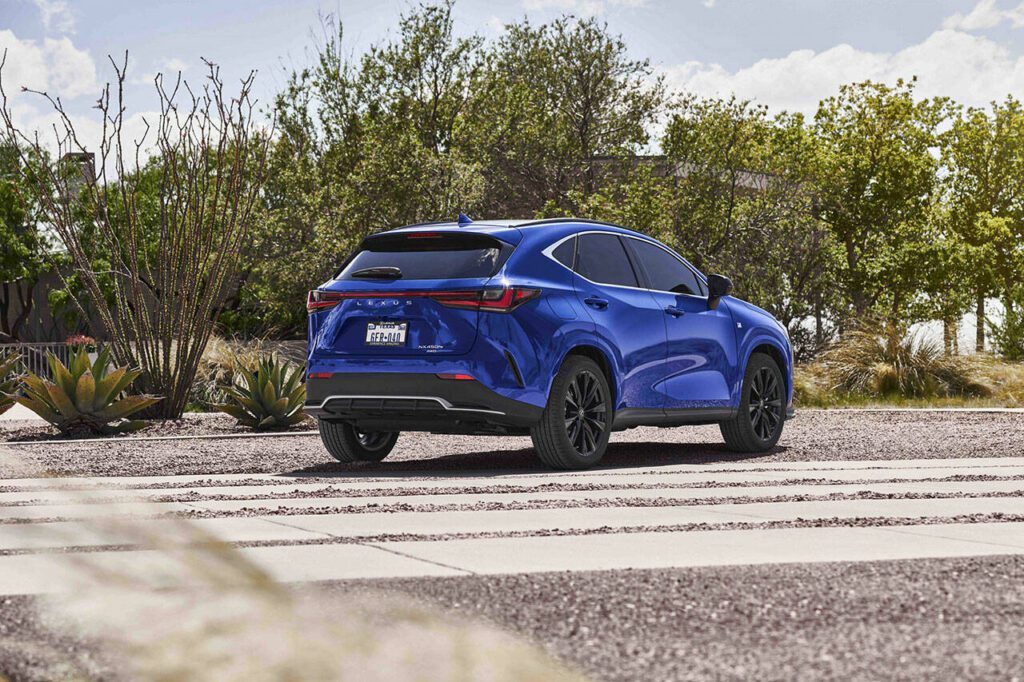 Twenty-inch wheels are standard on the 2023 Lexus NX 450h+ plug-in electric hybrid SUV. (Lexus) 
