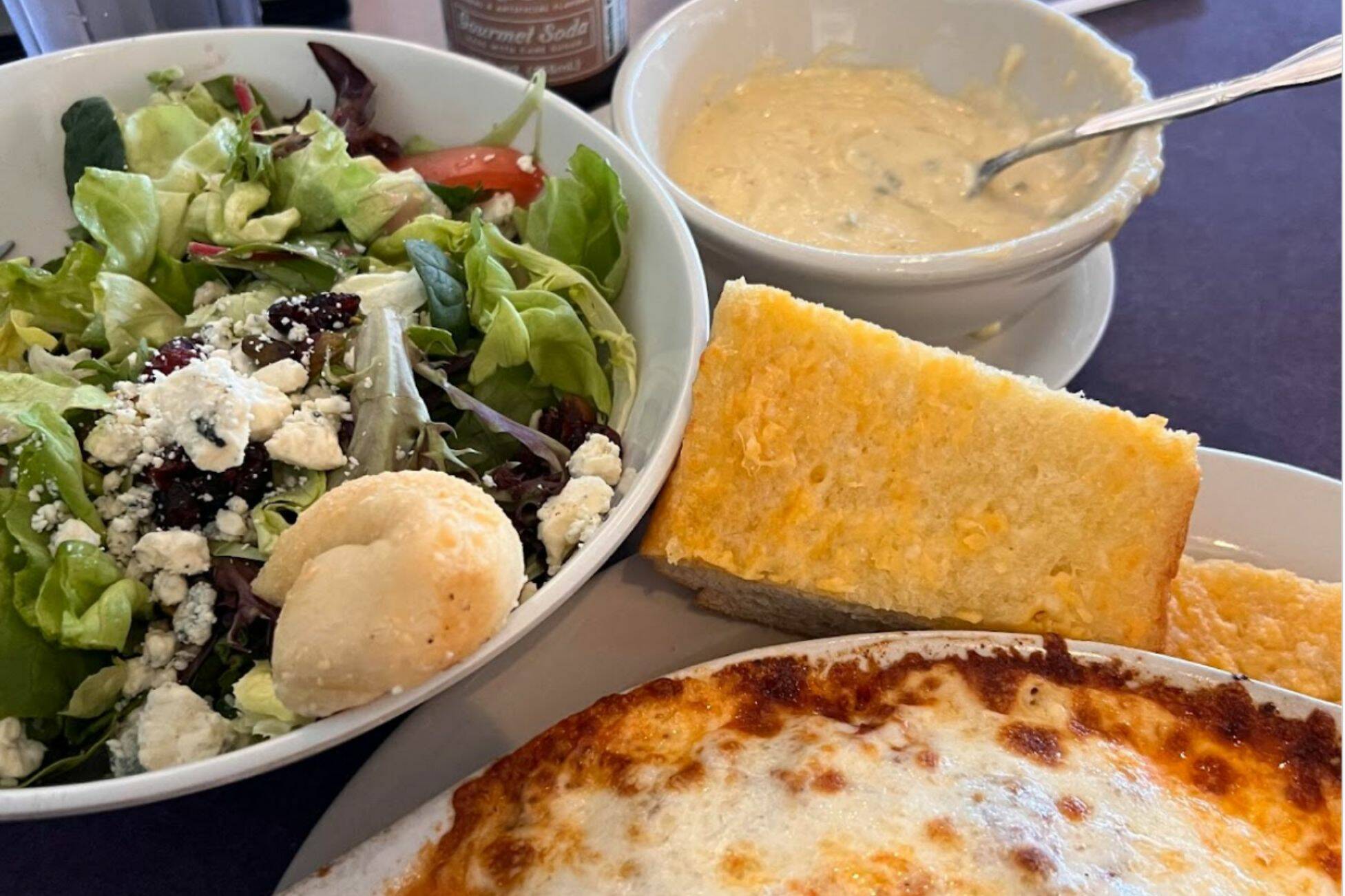 Mimosa Salad, Lasagna & Potato Cheddar Soup at Cristiano's Pizza