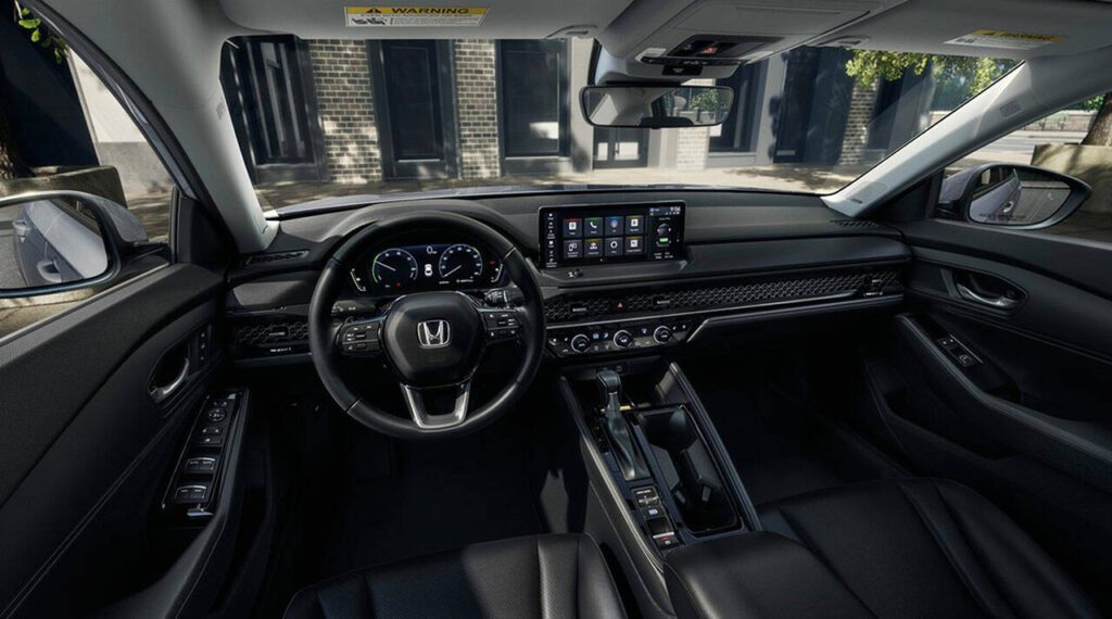 Honeycomb trim along the lower dash conceals climate control vents inside the 2023 Honda Accord. (Honda)
