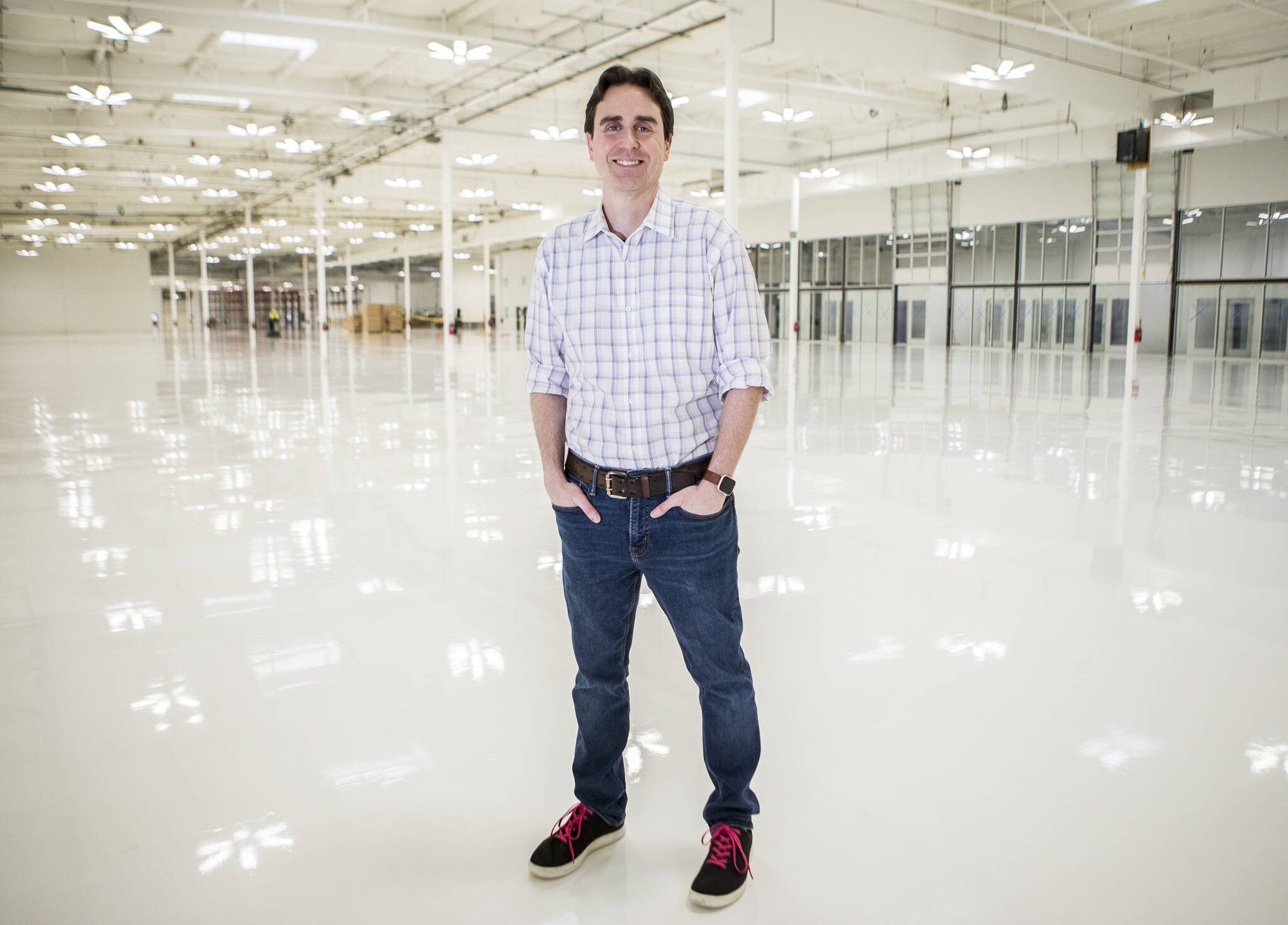 Dr. David Kirtley at the new Helion headquarters in Everett, Washington on Wednesday, Jan. 19, 2022 (Olivia Vanni / The Herald)