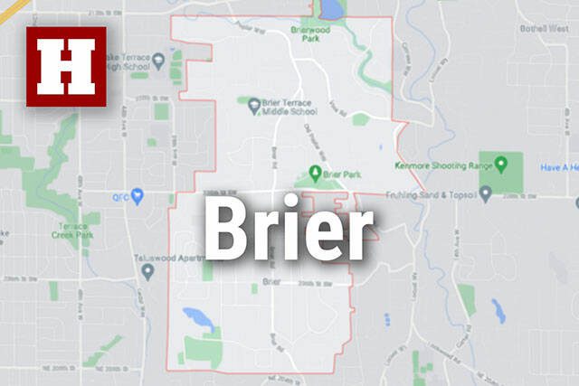 Logo for news use featuring the municipality of Brier in Snohomish County, Washington. 220118