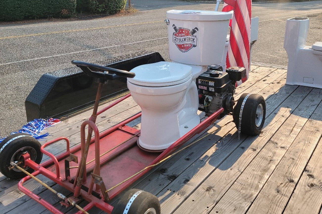 A go-kart parade float was stolen Saturday night from Stollwerck Plumbing & Sewer in Mukilteo. (Submitted photo)