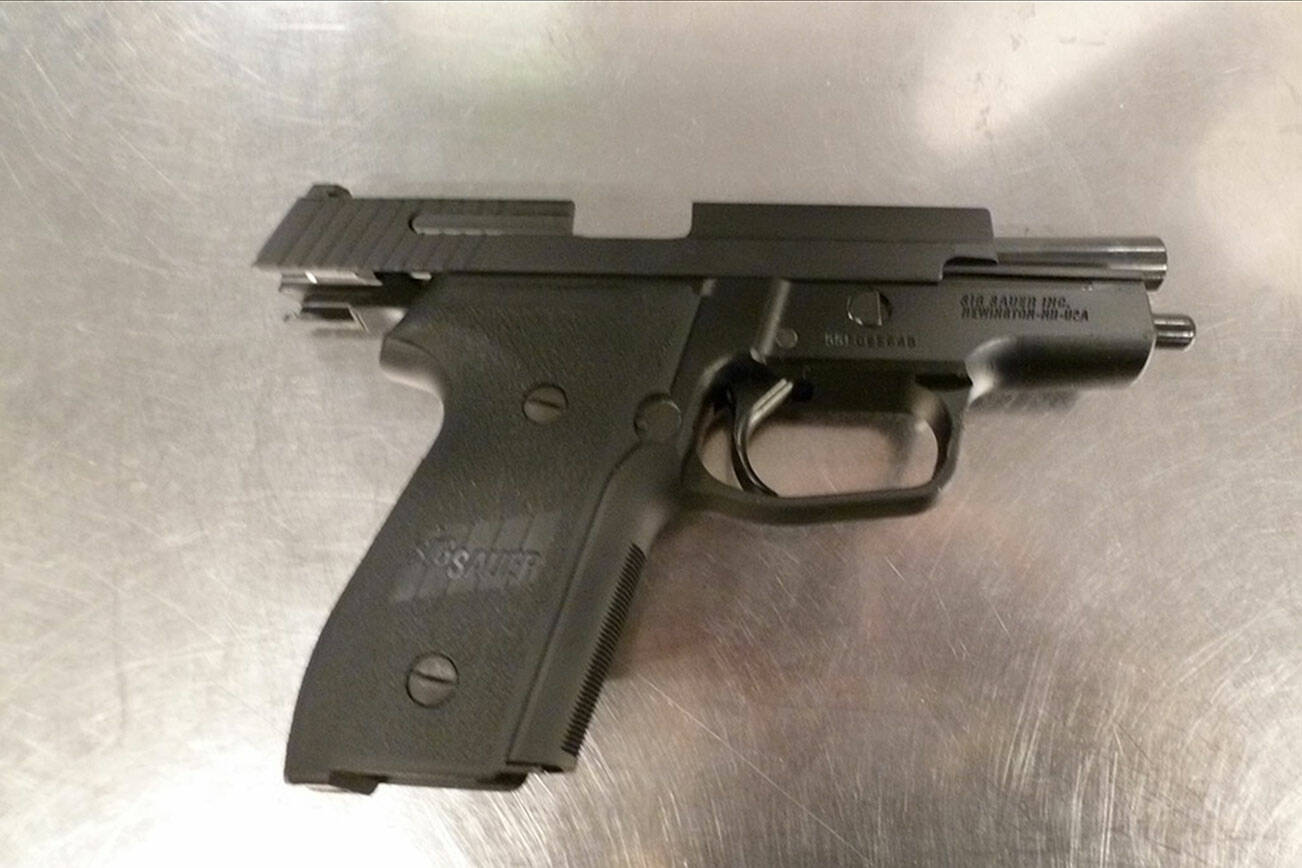 Firearm discovered by TSA officers at Paine Field Thursday morning, May 11, 2023, during routine X-ray screening at the security checkpoint. (Transportation Security Administration)