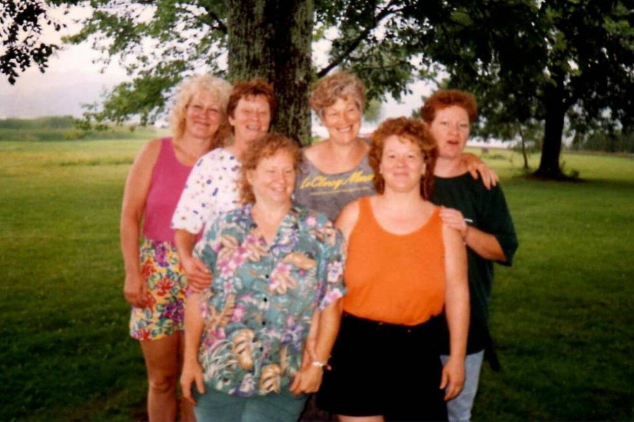Molly Hubbard and her five sisters at a family reunion. From left to right, Ann Kozloski, Janice Bisard, Kaija Walters Fry, Sheila Smith, Molly Hubbard and Bess Path. (Photo provided by Sheila Smith)