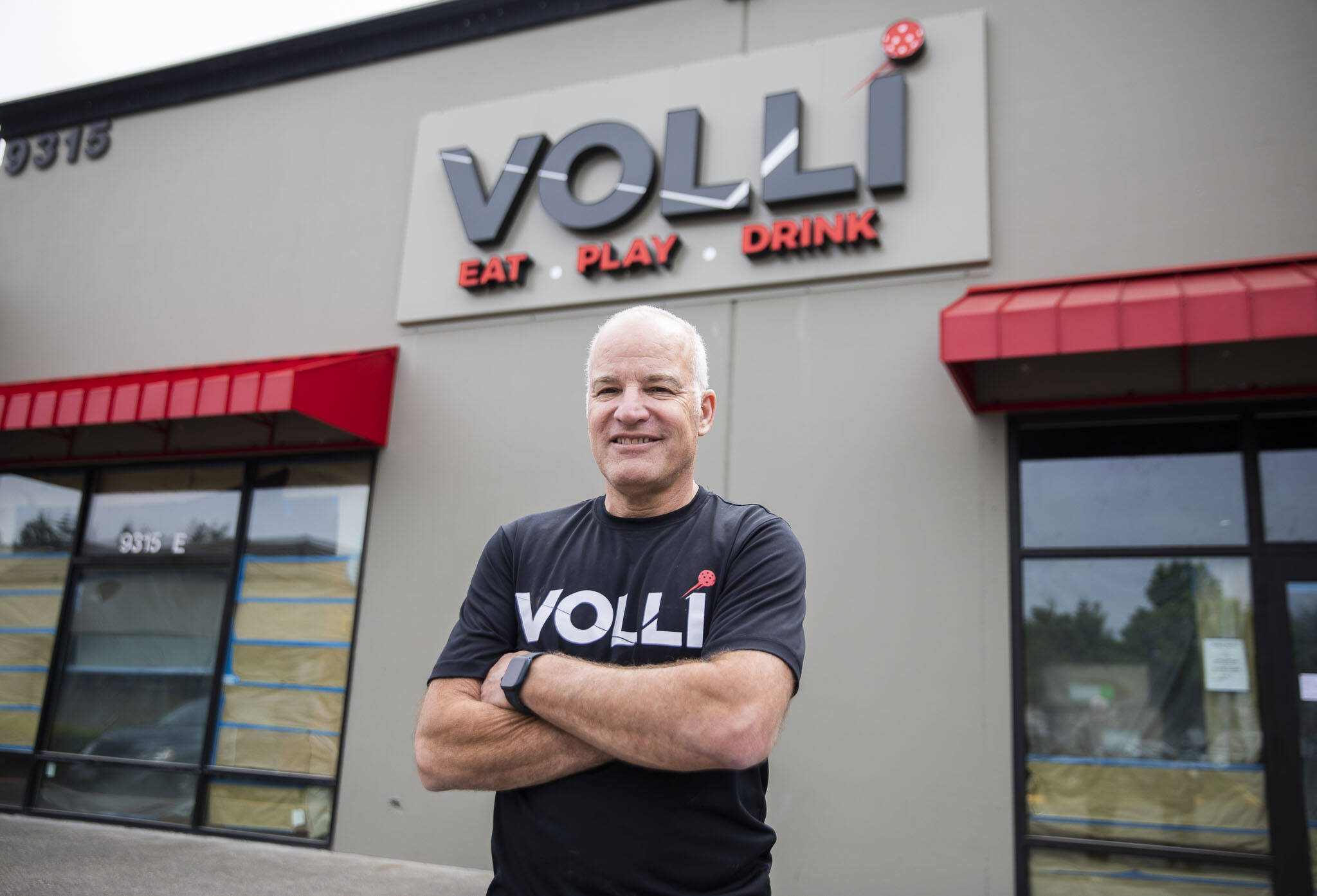 VOLLI’s Director of Food & Beverage Kevin Aiello outside of the business on Friday, May 19, 2023 in Marysville, Washington. (Olivia Vanni / The Herald)