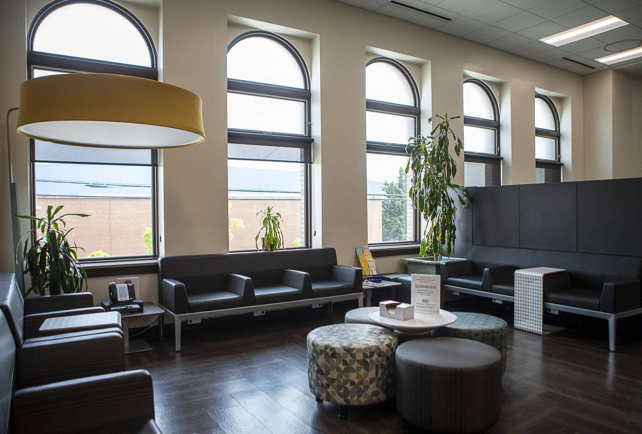 Inside the Carnegie Resource Center in Everett, Washington on Wednesday, May 17, 2023. (Annie Barker / The Herald)