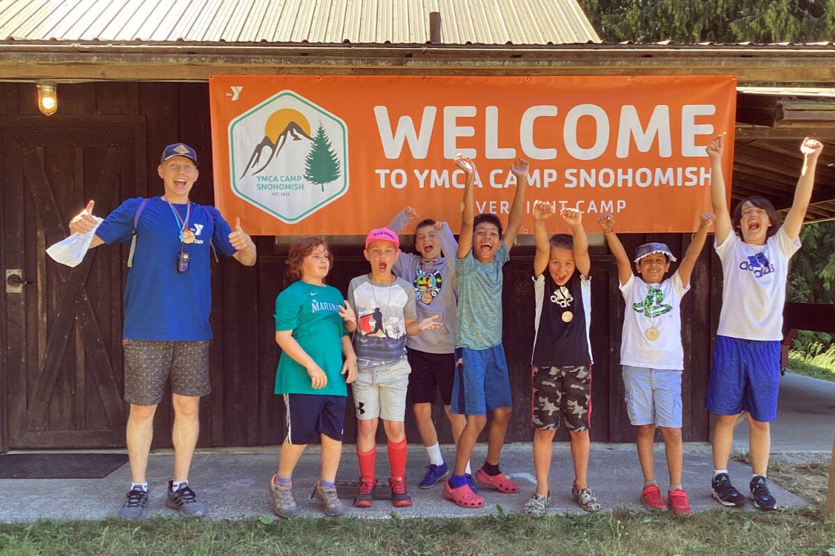 Excited kids at last years YMCA Camp Snohomish Overnight Camp.