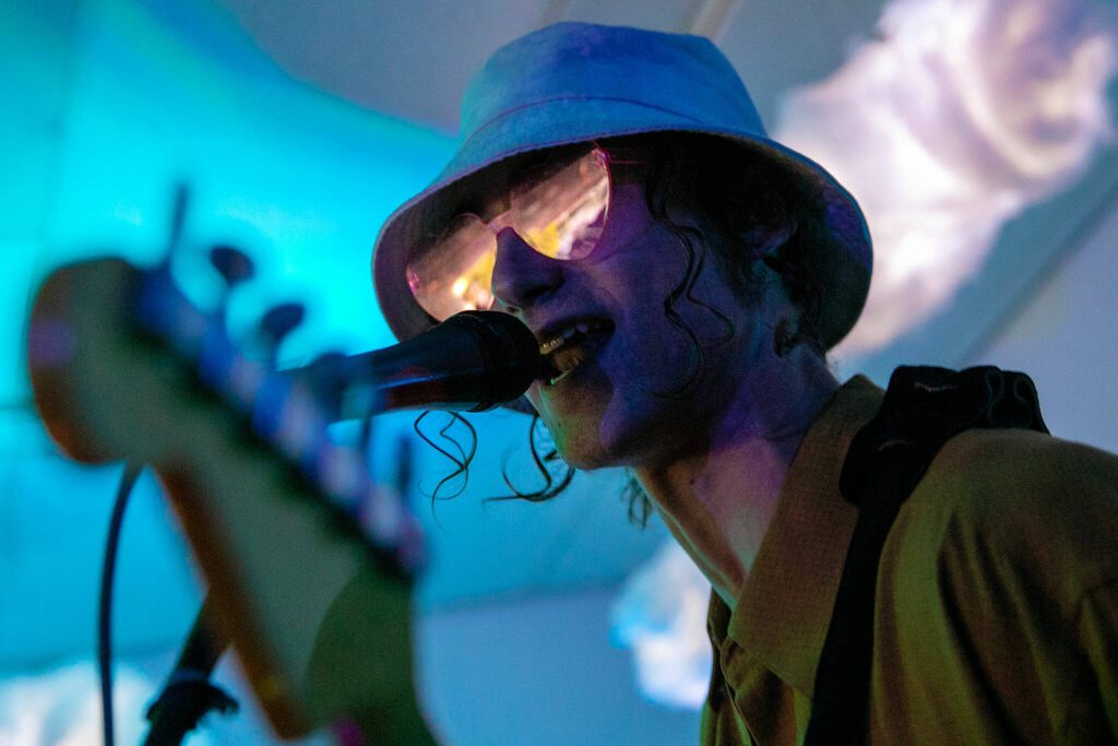 Narrow Tarot perform at Lucky Dime during the opening night of Fisherman’s Village on Thursday, May 18, 2023, in downtown Everett, Washington. (Ryan Berry / The Herald)
