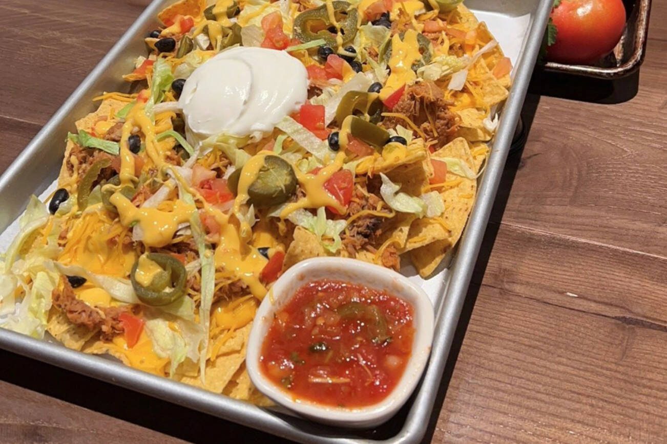 Smoked pork shoulder is the star of this tray of nachos. (Quil Ceda Creek Casino)