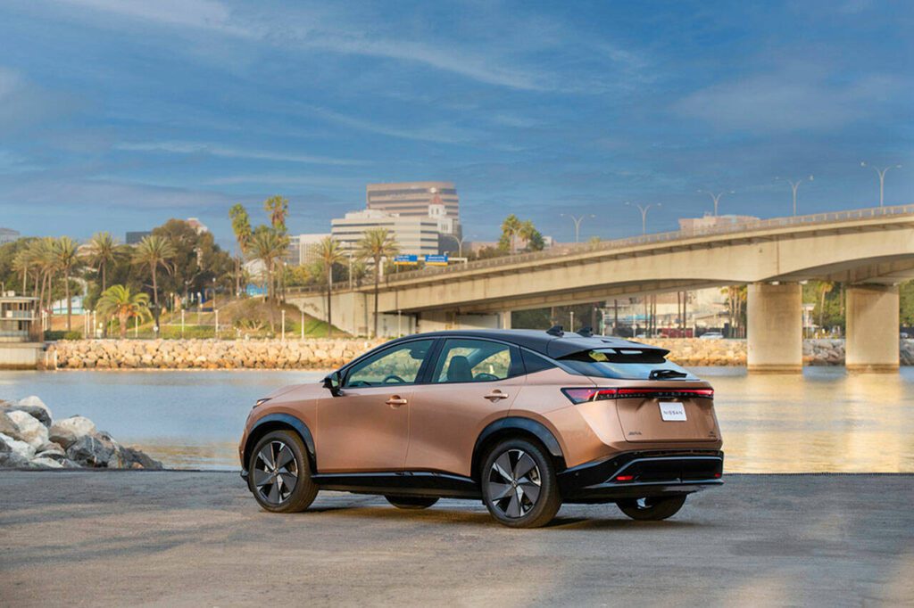 Seven trim levels of the 2023 Nissan Ariya are available, with front-wheel or all-wheel drive. (Nissan) 
