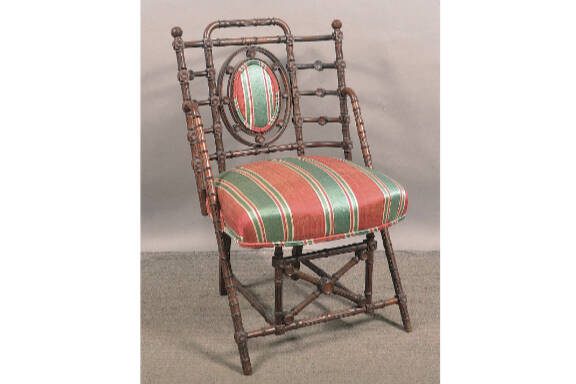 Cabinetmaker George Hunzinger patented this chair in 1869. It was just one of the many patents he filed during his furniture-making career.