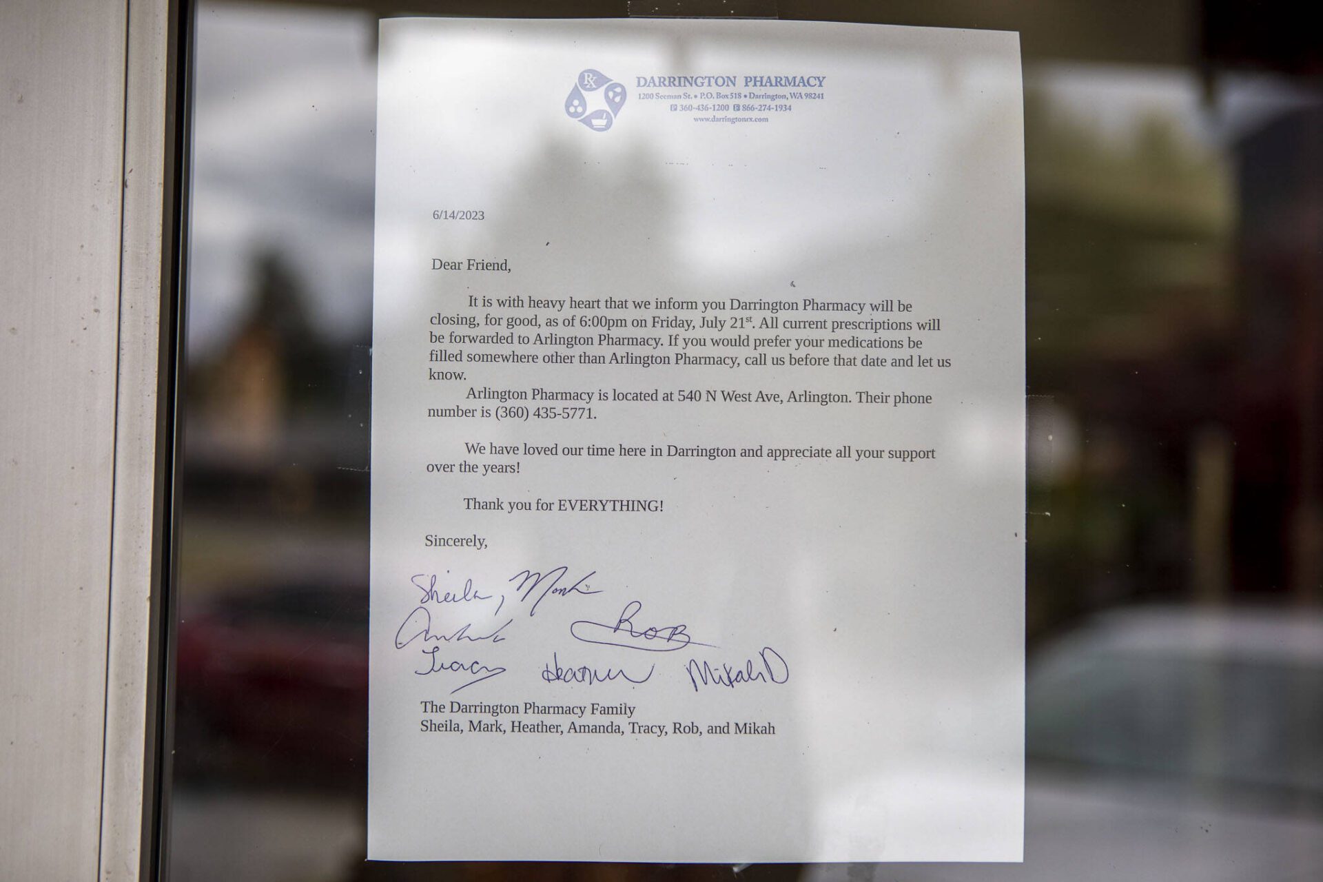 ‘The last thing I wanted’ Darrington Pharmacy to close in July