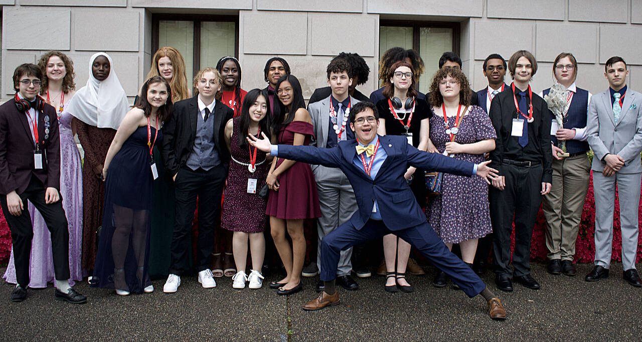 Mill Creek delegates for the Youth and Government Legislature celebrate before the 76th Youth Governor’s Ball. (Ann Duan)