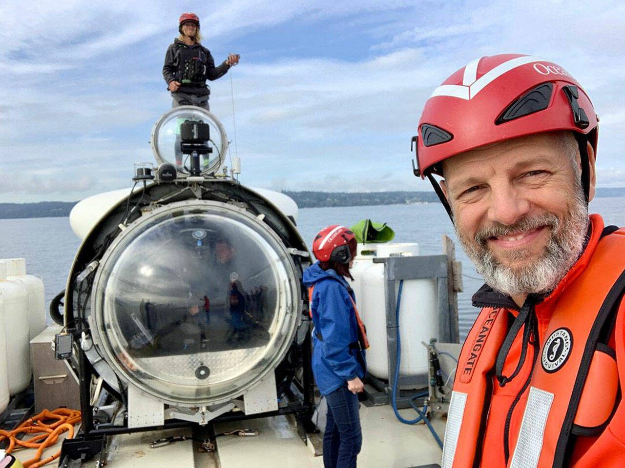 John Lundin went on a 90-minute test dive to the bottom of the Sound in 2019 on the OceanGate submersible Cyclops as an invited guest. Lundin owns Bluewater Organic Distilling and was a business neighbor and friend to OceanGate and CEO Stockton Rush. (Photo courtesy John Lundin)