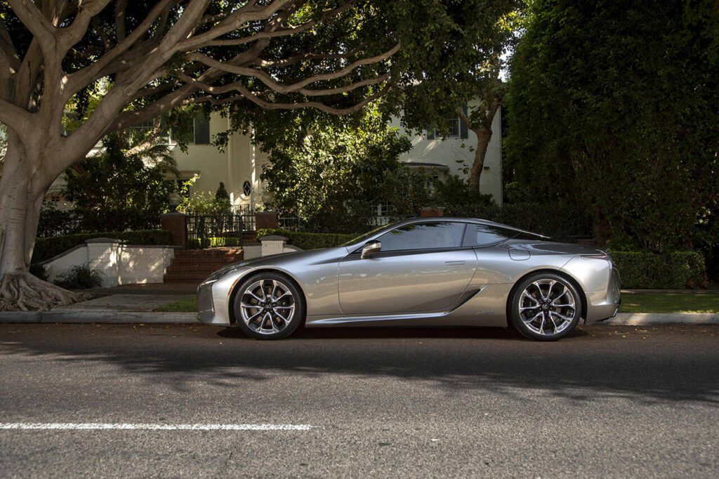 The 2023 Lexus LC 500h is powered by a hybrid system providing 354 horsepower and 33 mpg during highway driving. (Lexus) 
