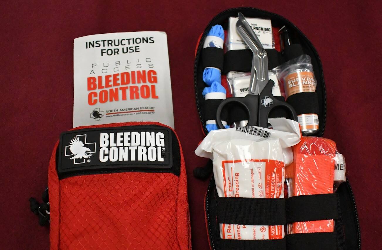 STOP THE BLEED “bleeding kits” include tools to aid a bleeding emergency before first responders arrive. (Photo provided by Snohomish County Department of Emergency Management)