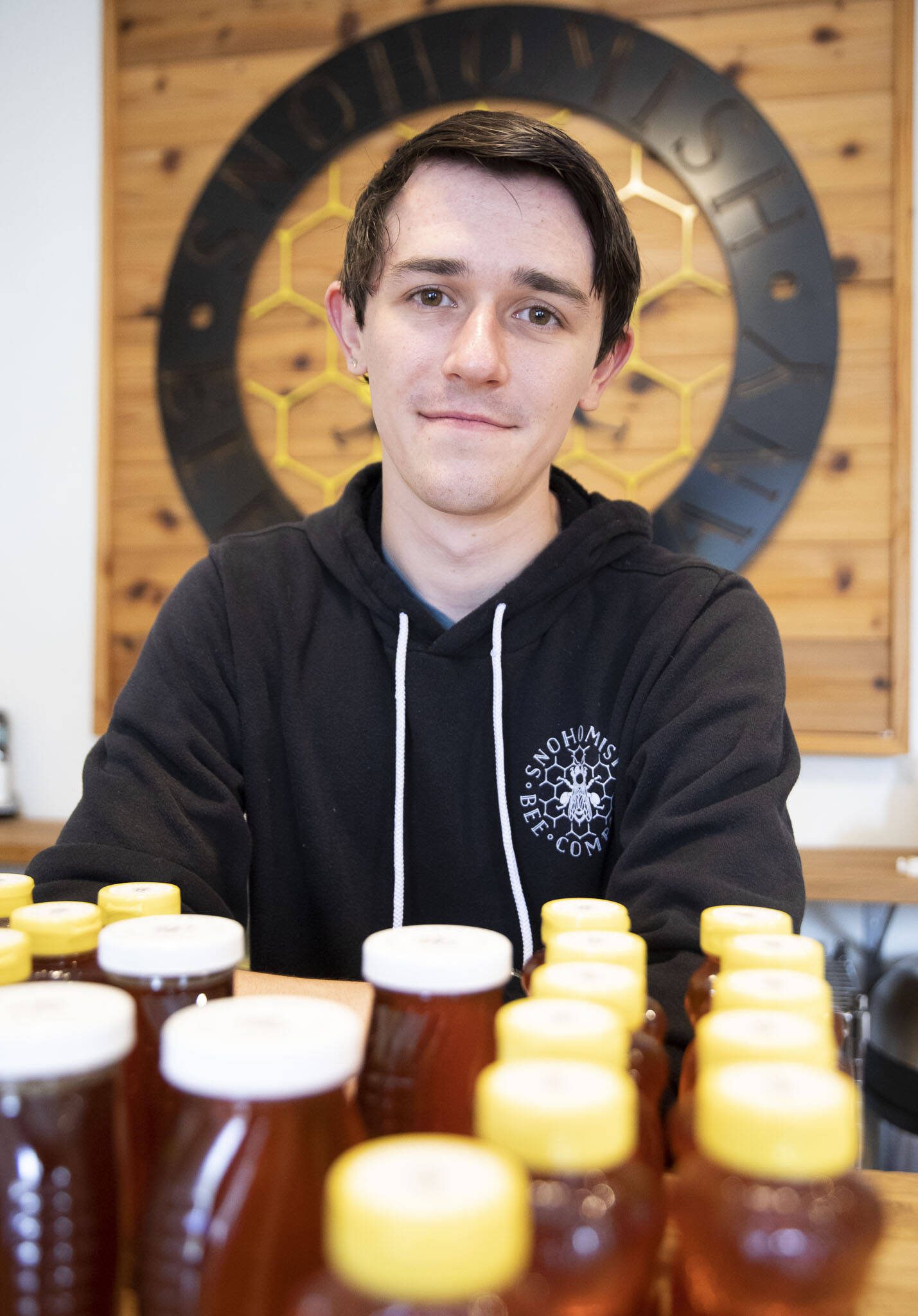 Brandon Wight, co-owner of the Snohomish Bee Company, at his store on Tuesday, June 13, 2023 in Snohomish, Washington. (Olivia Vanni / The Herald)