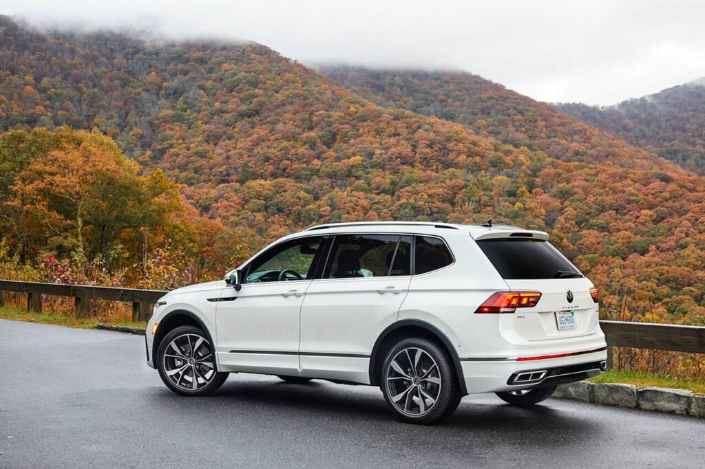With front-wheel drive, the Volkswagen Tiguan comes standard with three rows of seats. All-wheel-drive models have two rows. (Volkswagen)
