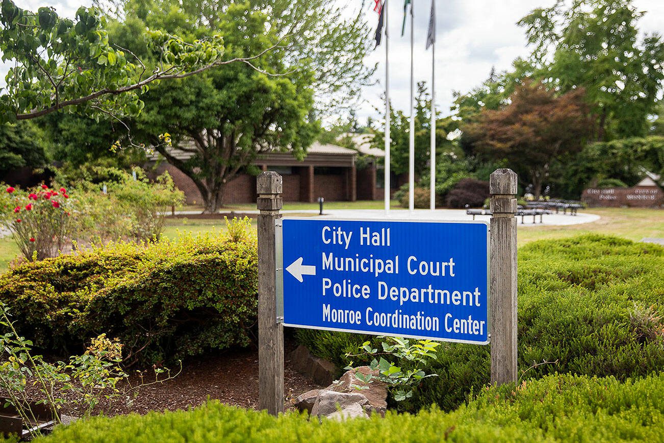 Monroe City Hall on Monday, July 17, 2023 in Monroe, Washington. (Olivia Vanni / The Herald)