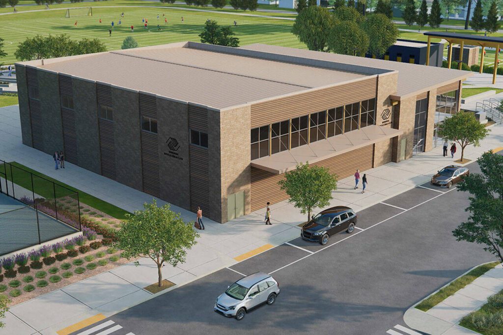 A rendering of the northwest side the new Edmonds facility in development. (Boys & Girls Club of Snohomish County)
