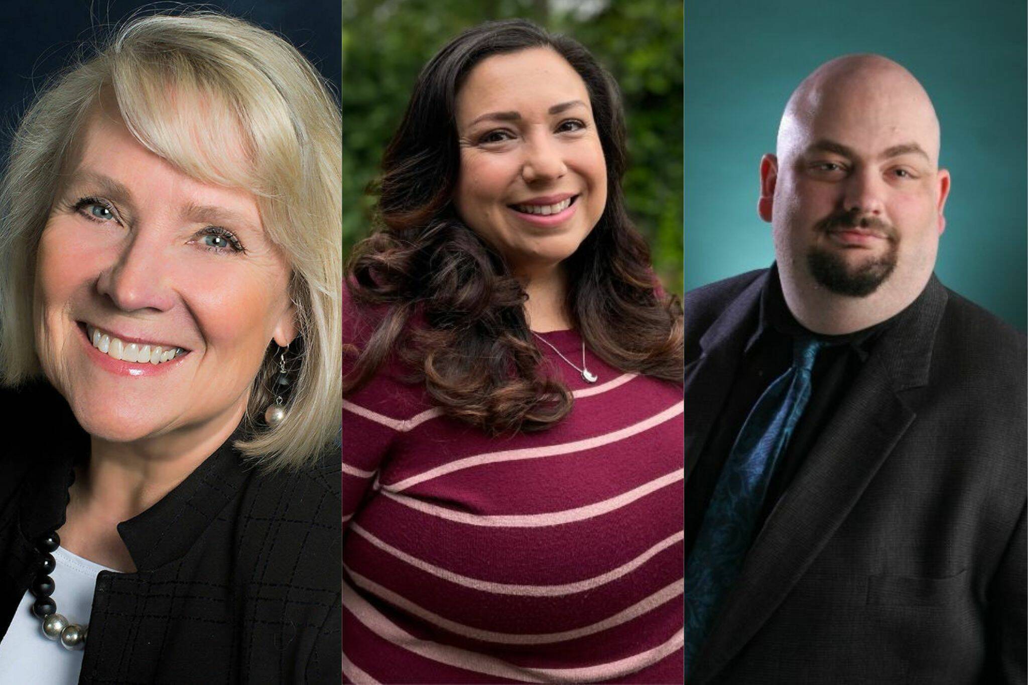 Everett City Council, Position 7 candidates (from left) Judy Tuohy, Judith Martinez and Bryce Nickel.