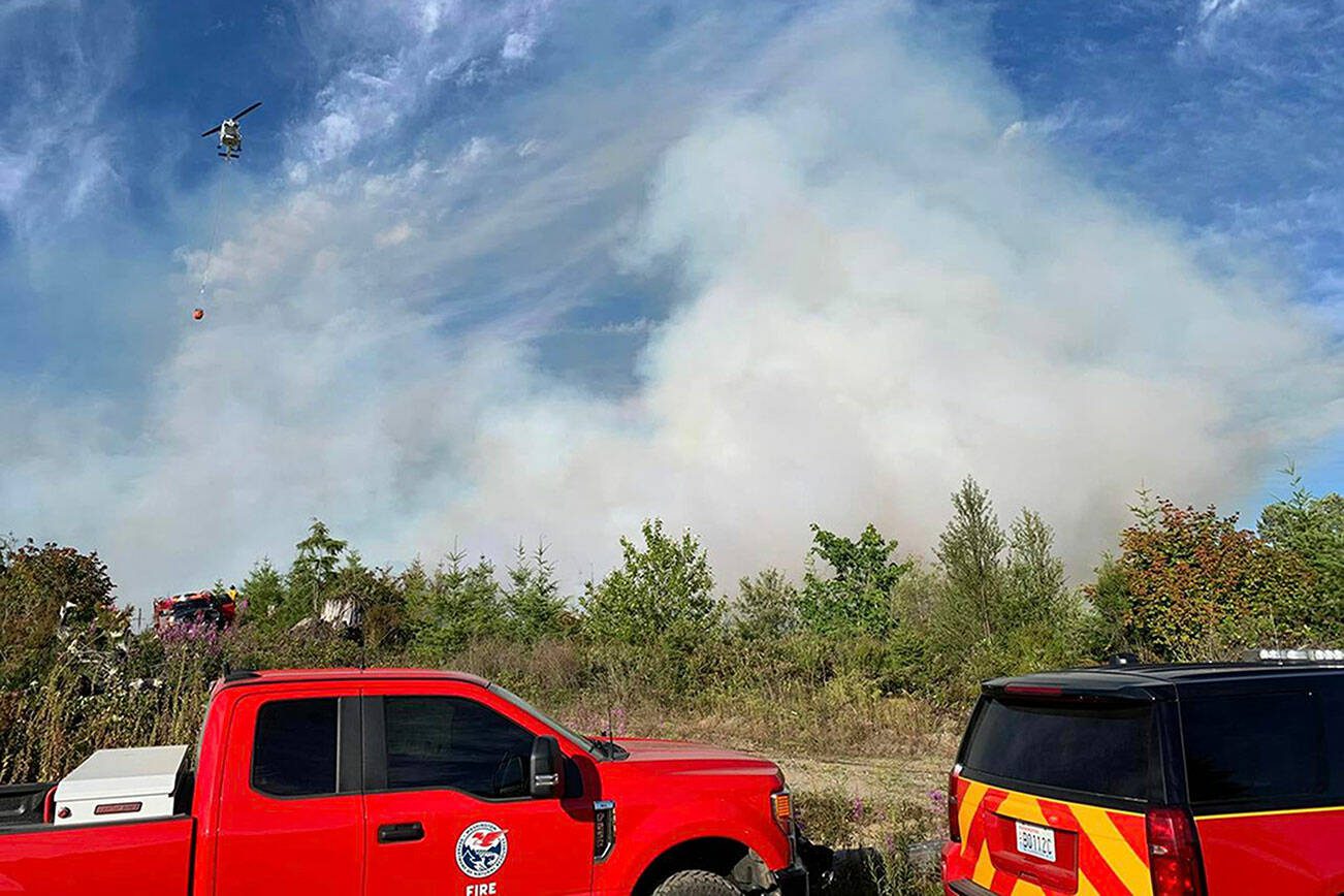 Crews respond to a brush fire near Granite Falls. (Snohomish County Fire District 22)