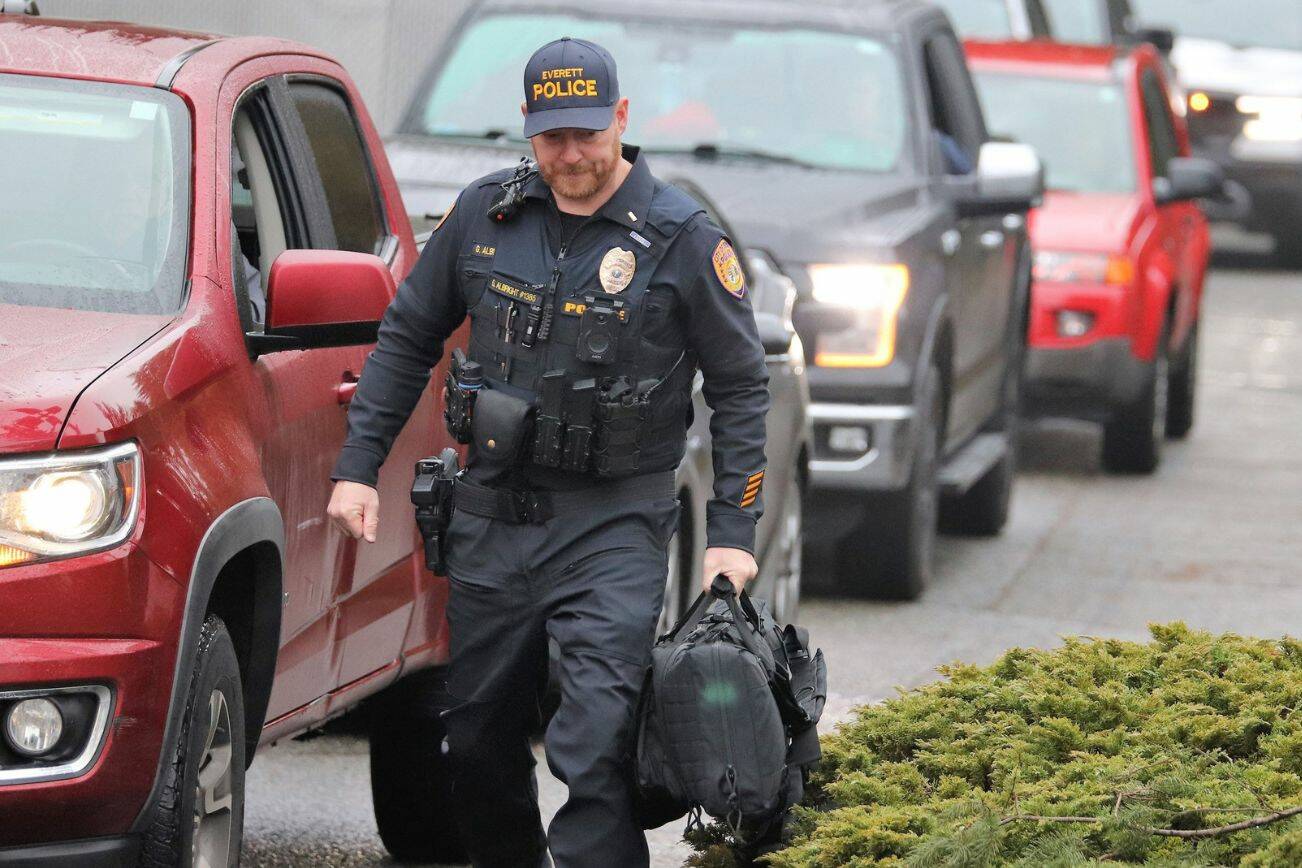 The Everett Police Department hosted its first Guns for Gift Cards exchange on Saturday, December 17, 2022 at the South Precinct in Everett, Washington. 241 firearms were exchanged for $25,000 in gift cards. (City of Everett)