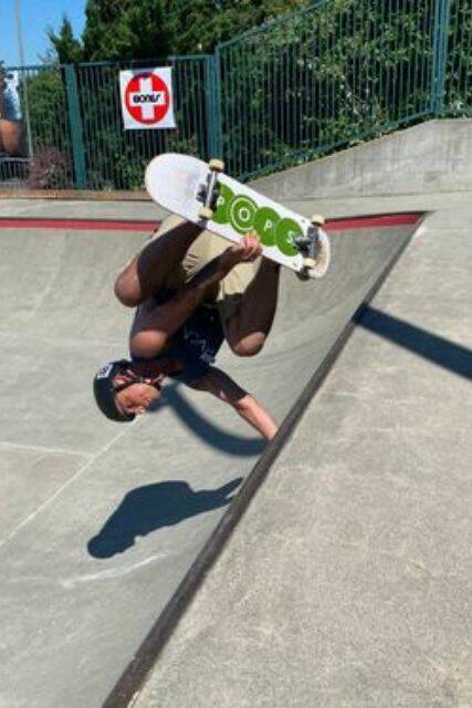 Skateboarder does a trick at The MUK skate park in Mukilteo, Washington. (Photo provided by The Mukilteo Family YMCA)