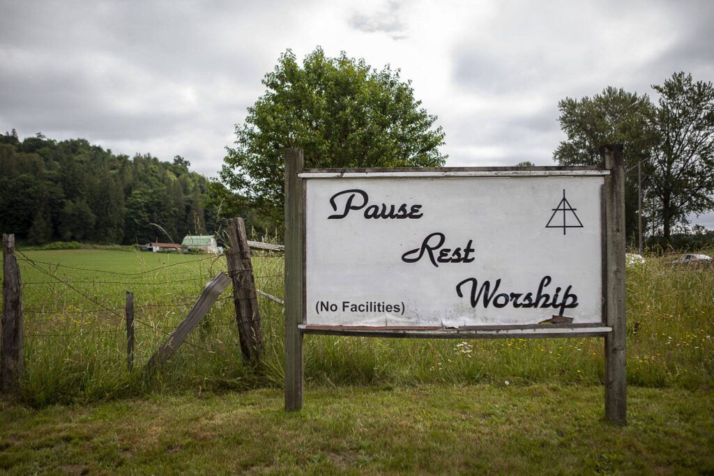 A sign at the Wayside Chapel. There are plans to replace it with a new sign after the renovation is complete. (Annie Barker / The Herald)
