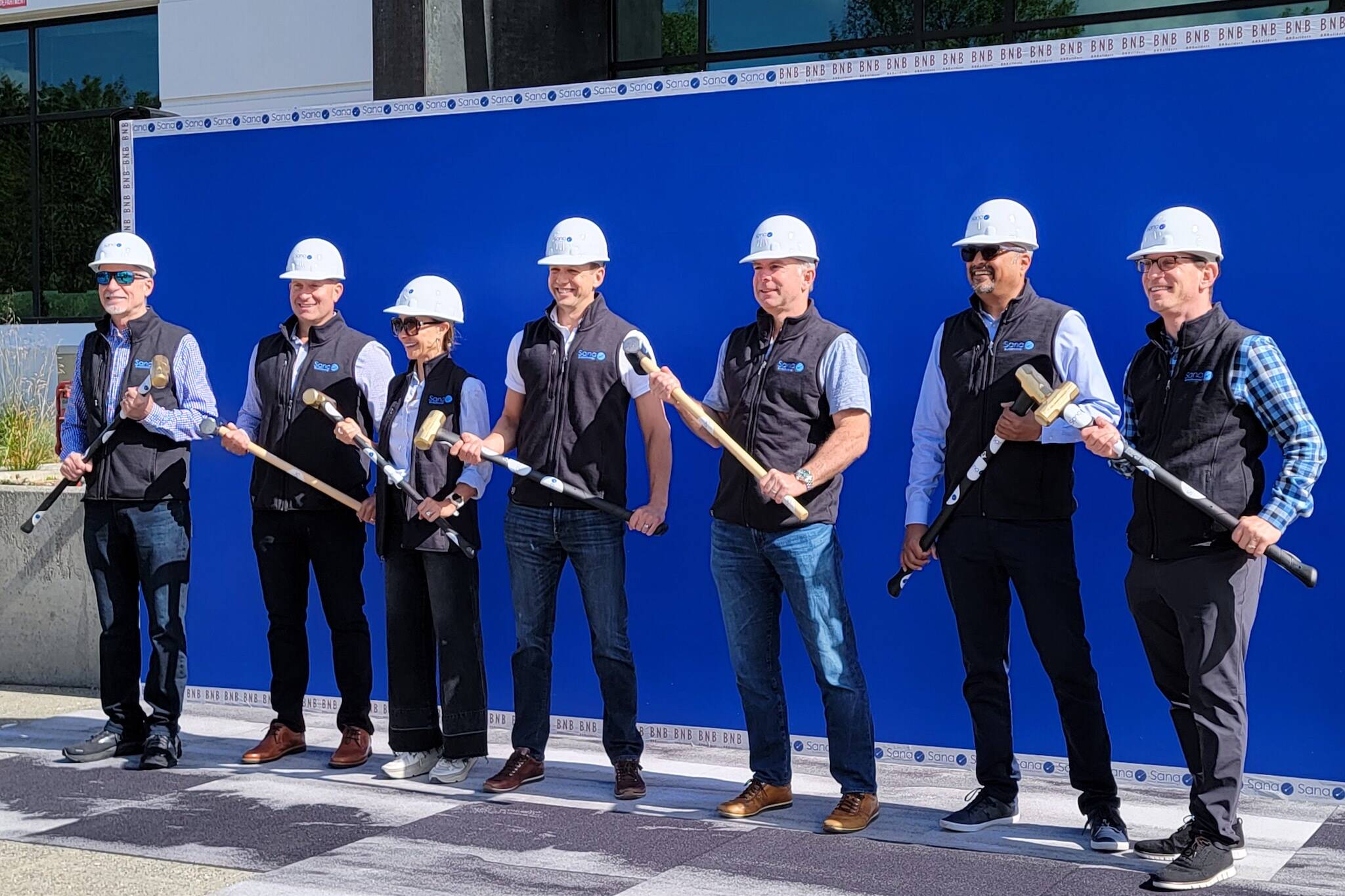 Sana Biotechnology breaks ground on a new 80,000 square foot manufacturing facility in Bothell on July 25. The company develops cell and gene-based medical treatments. July 25, 2023. (Sana Biotechnology)