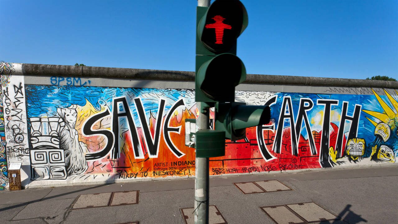 An Ampelmann pedestrian traffic light in what was once East Berlin. (Rick Steves’ Europe)