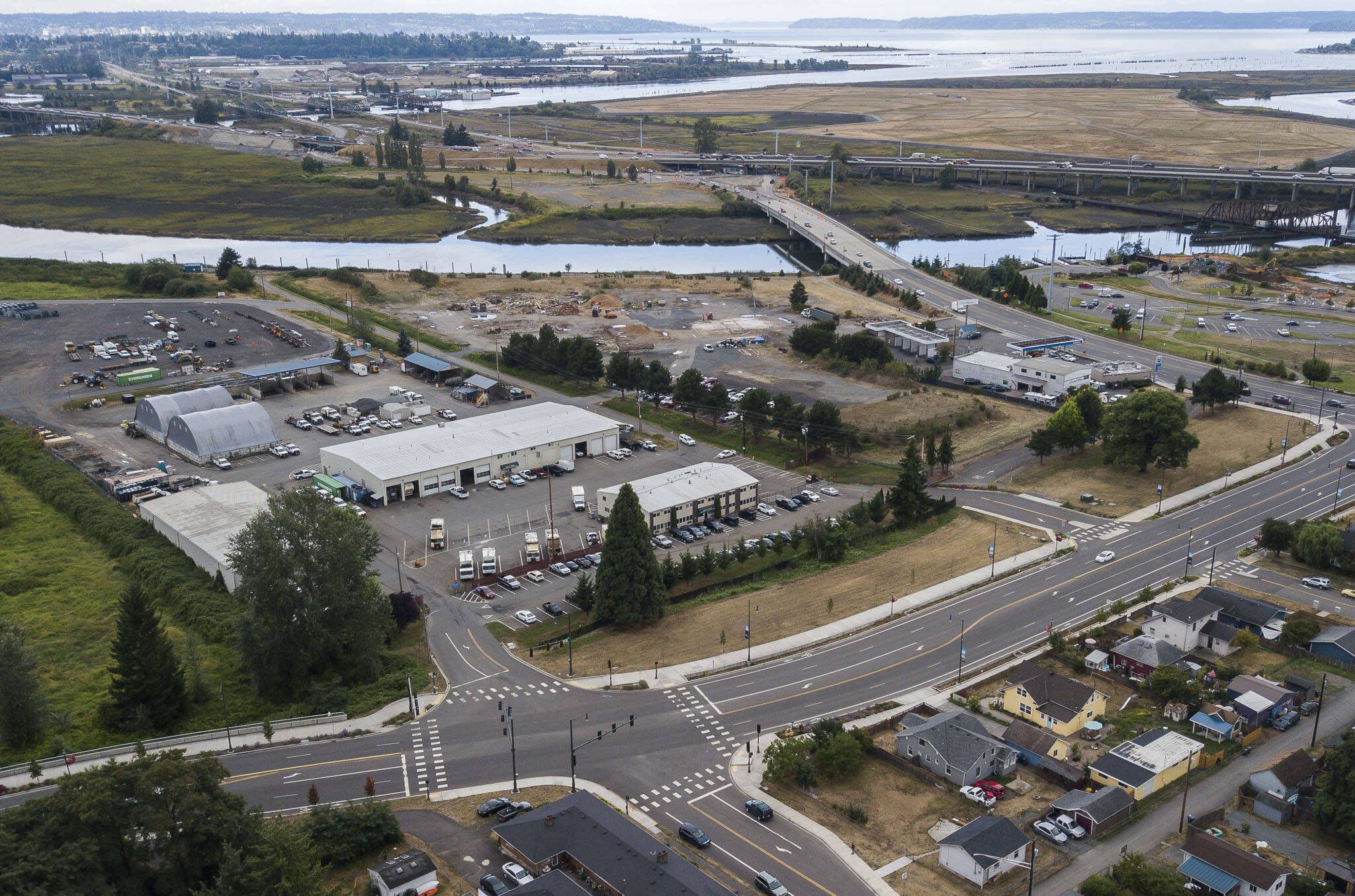 Marysville is planning a new indoor sports facility, 350 apartments and a sizable hotel east of Ebey Waterfront Park. (Olivia Vanni / The Herald)