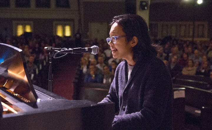 Tomo Nakayama performs at Town Hall Seattle in November 2016. (Photo by Melissa Ponder)
