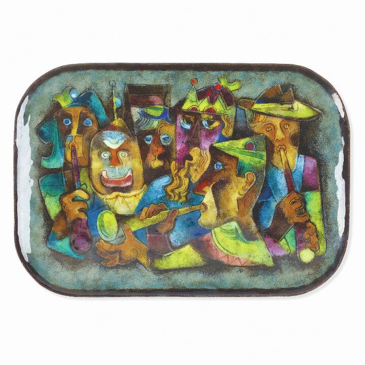 Artist Karl Drerup brought the old art of enameling into the 20th century. His pieces have bright colors, stylized shapes and vibrant designs.
