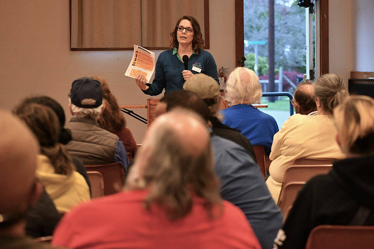 Snohomish County Emergency Management Director Lucia Schmit speaks during a community meeting earlier this year. (Snohomish County Emergency Management)
