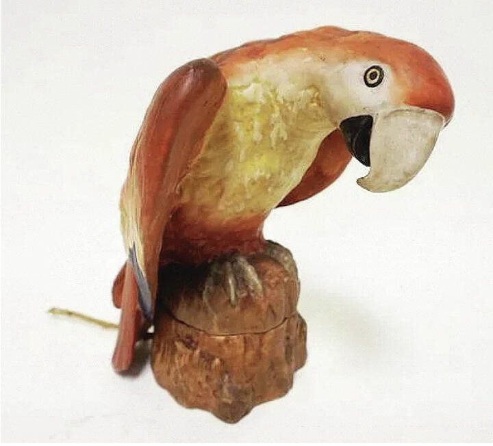 Polly wanna light? Fulper Pottery was known for more traditional lamp shapes but also made some unusual ones like this figural parrot lamp.