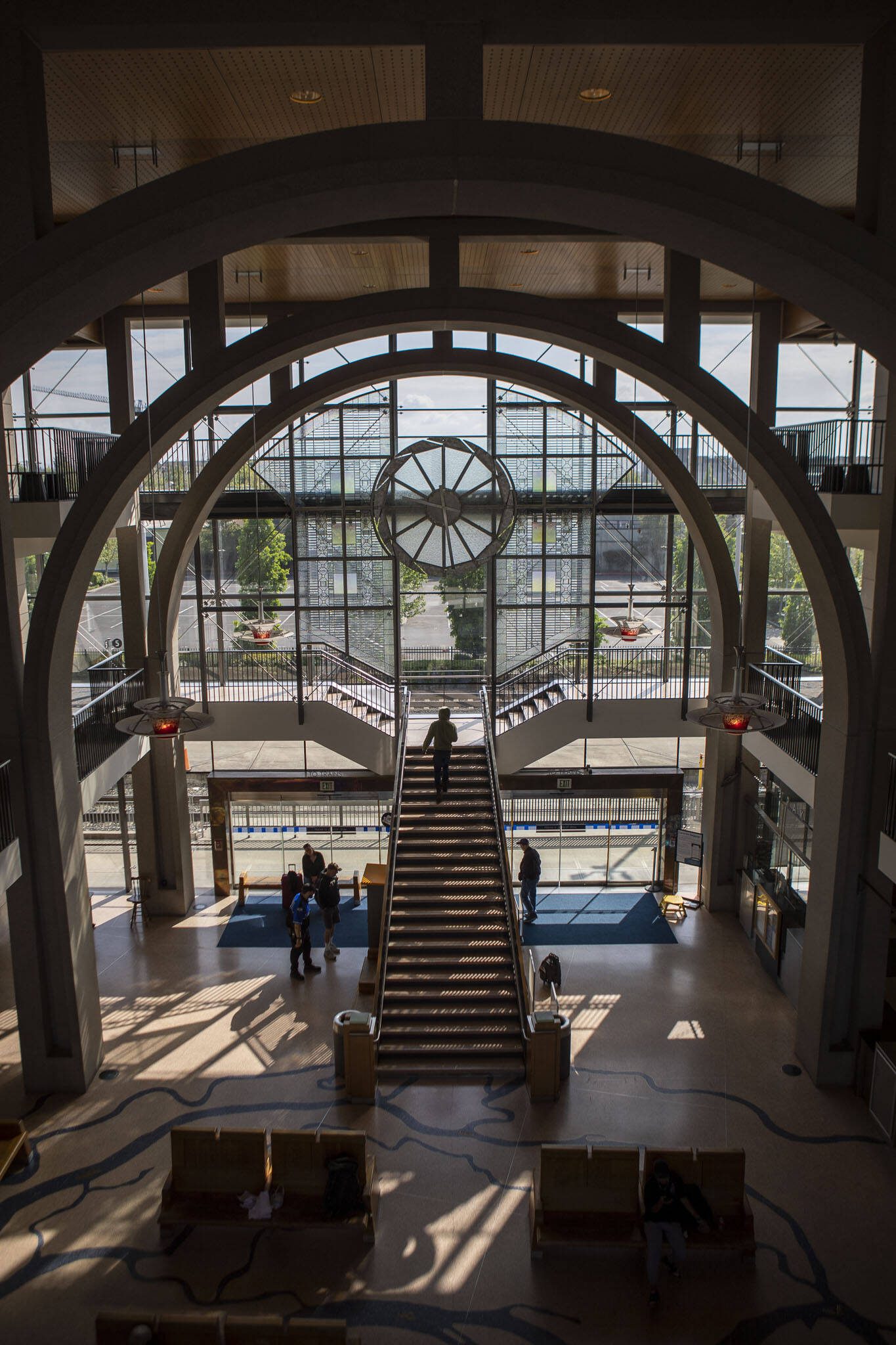 The train departs Everett Station around 10 every morning for the five-hour trip to Portland, Oregon. (Annie Barker / The Herald)