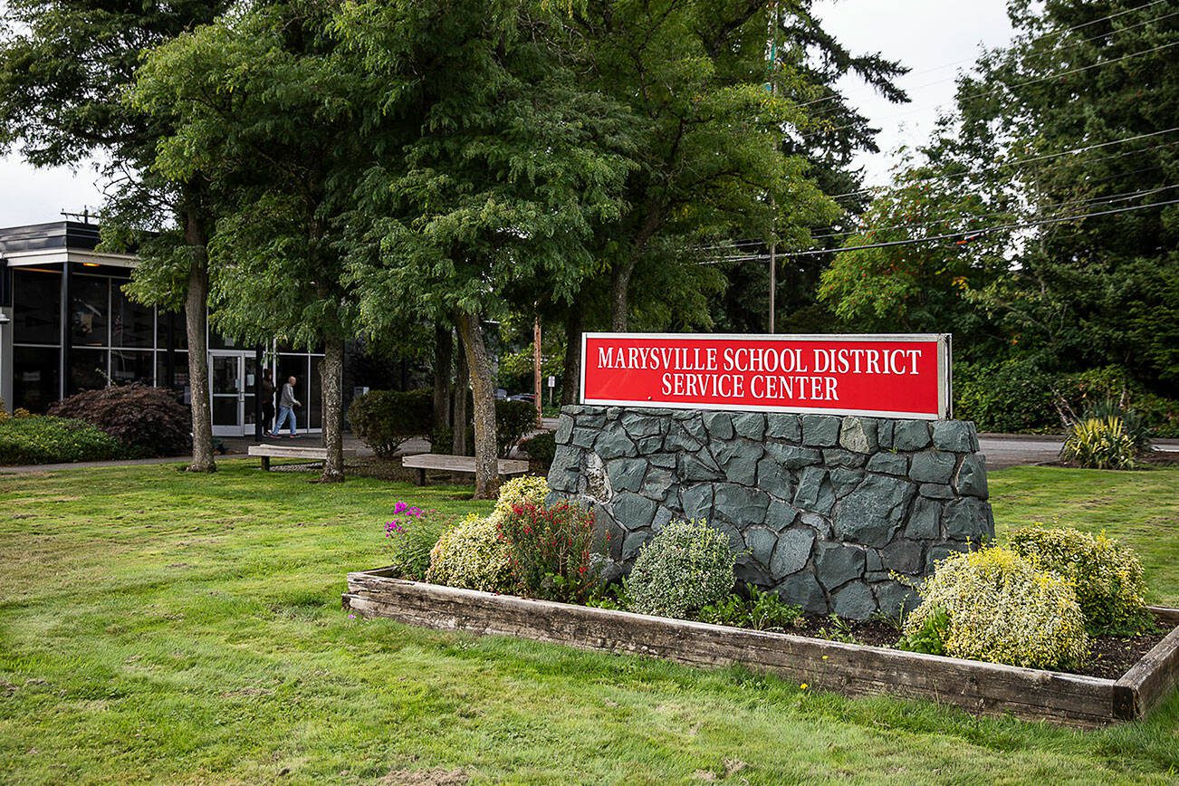 The Marysville School District office on Thursday, Aug. 31, 2023 in Marysville, Washington. (Olivia Vanni / The Herald)
