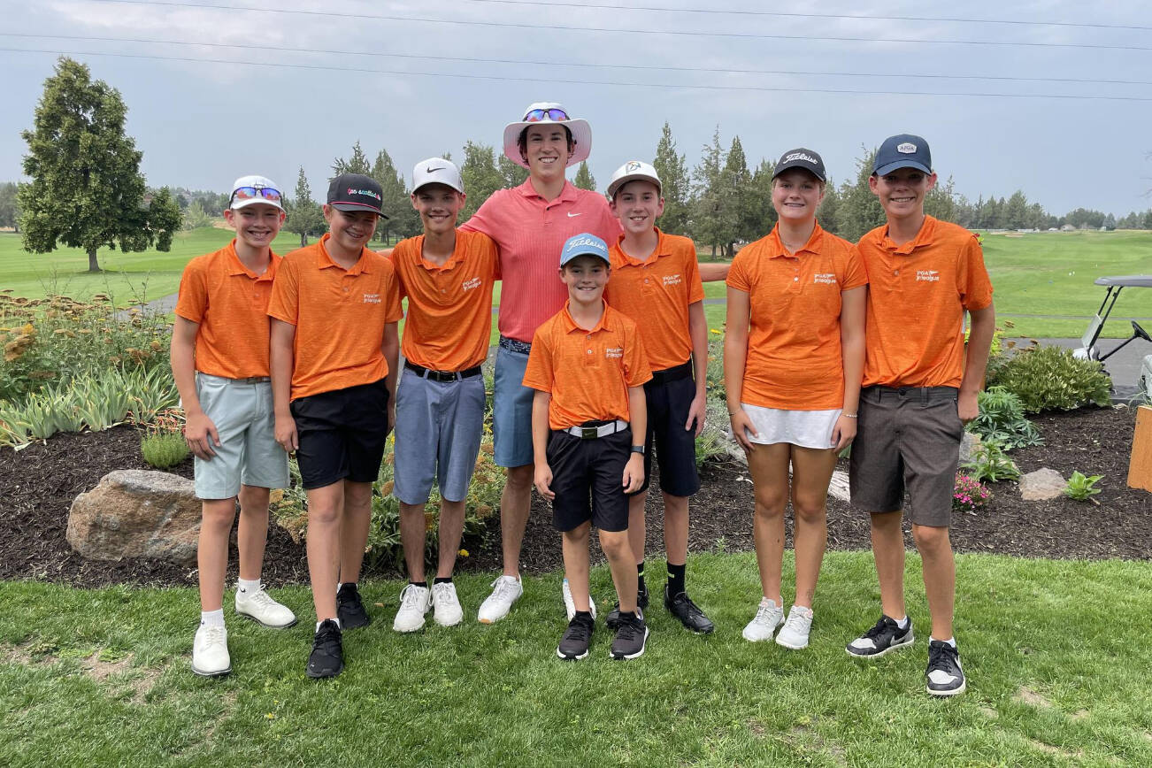 The 13-under Seattle Metro All Star golf team poses after winning the Pacific Northwest Section Championship of the PGA Jr. League on Aug. 17 at Eagle Crest Golf Course in Redmond, Oregon. (Provided photo)