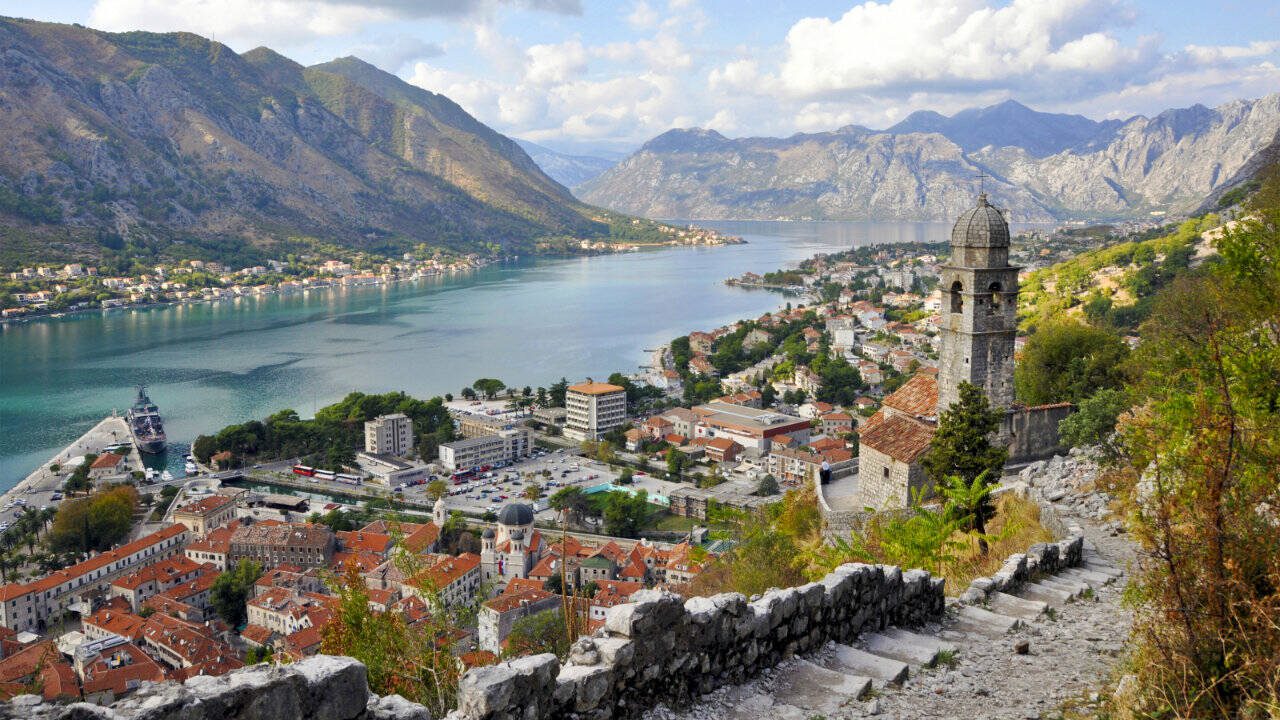 Kotor’s zigzagging town wall rewards climbers with a spectacular view. (Cameron Hewitt / Rick Steves’ Europe)